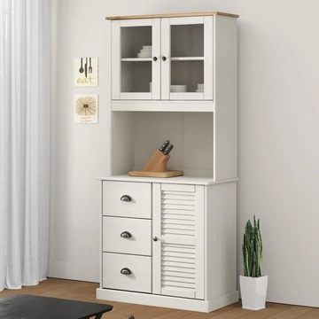 VidaXL VIGO fehér tömör fenyőfa magasszekrény 78x40x175 cm