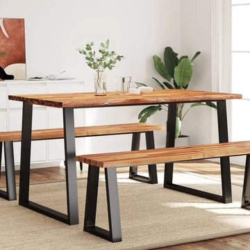 VidaXL tömör akácfa étkezőasztal természetes éllel 140 x 80 x 75 cm
