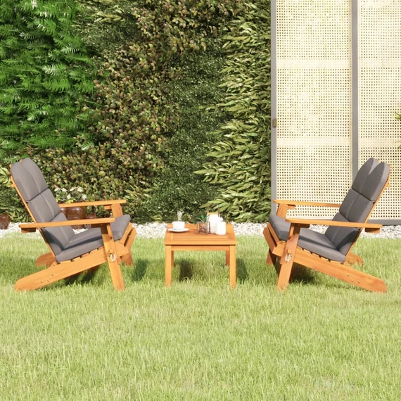 VidaXL 3 részes tömör akácfa kerti Adirondack ülőgarnitúra