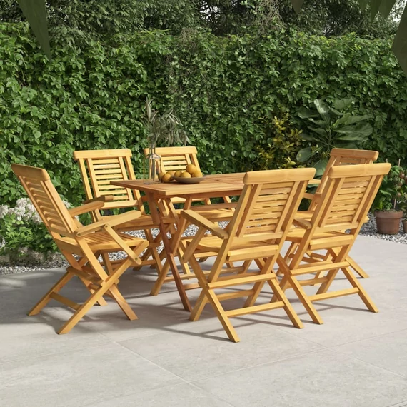 VidaXL 6 db tömör tíkfa összecsukható kerti szék 56 x 63 x 90 cm