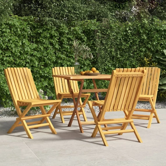 VidaXL 4 db tömör tíkfa összecsukható kerti szék 47 x 47 x 89 cm