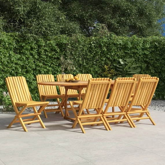 VidaXL 8 db tömör tíkfa összecsukható kerti szék 47 x 47 x 89 cm