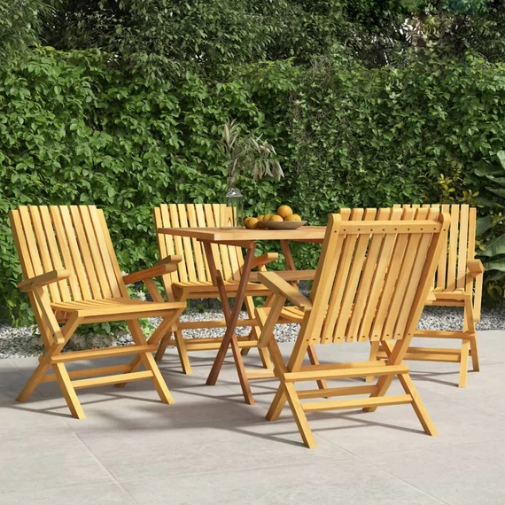 VidaXL 4 db tömör tíkfa összecsukható kerti szék 61 x 67 x 90 cm