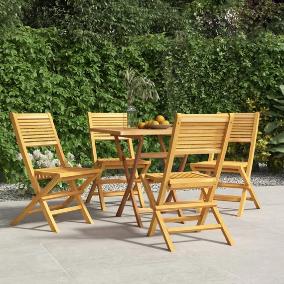VidaXL 4 db tömör tíkfa összecsukható kerti szék 47 x 62 x 90 cm