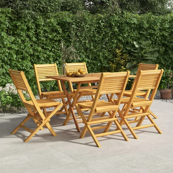 VidaXL 6 db tömör tíkfa összecsukható kerti szék 47 x 62 x 90 cm
