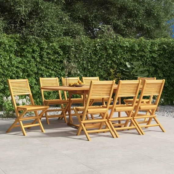 VidaXL 8 db tömör tíkfa összecsukható kerti szék 47 x 62 x 90 cm
