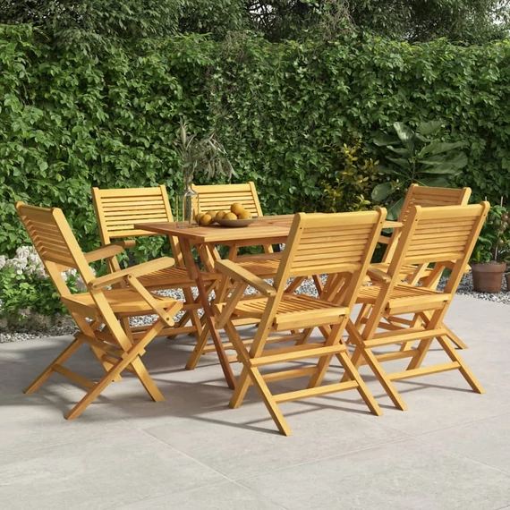 VidaXL 6 db tömör tíkfa összecsukható kerti szék 55 x 62 x 90 cm