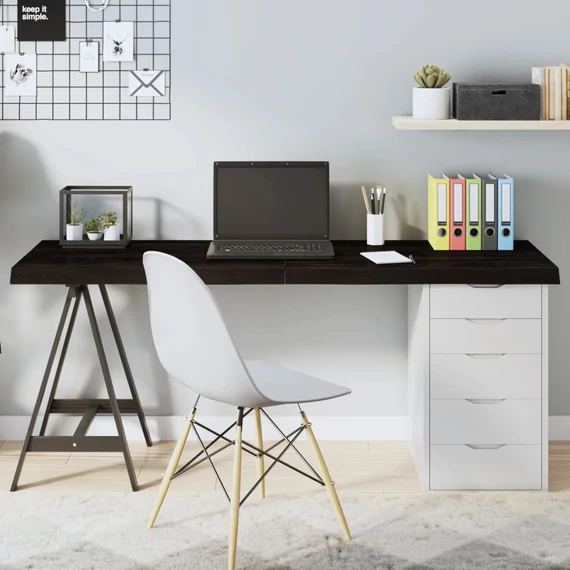 VidaXL sötétbarna kezelt tömör tölgyfa asztallap 160x40x(2-6) cm