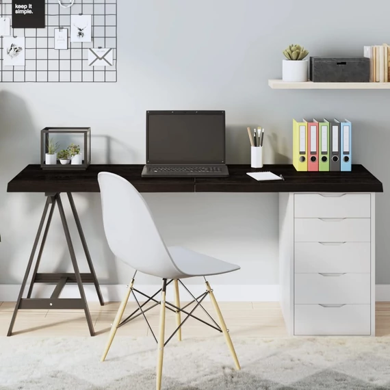 VidaXL sötétbarna kezelt tömör tölgyfa asztallap 160x50x(2-4) cm