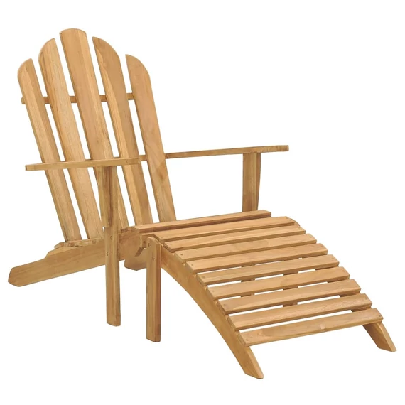 VidaXL tömör tíkfa adirondack szék lábtartóval