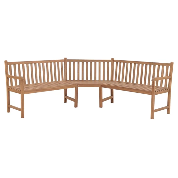 VidaXL tömör tíkfa kerti sarokpad 185 x 185 x 90 cm
