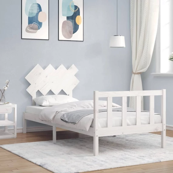 VidaXL fehér tömör fenyőfa ágy matrac nélkül 90 x 200 cm