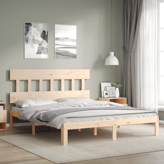 VidaXL tömör fenyőfa ágy matrac nélkül 160 x 200 cm