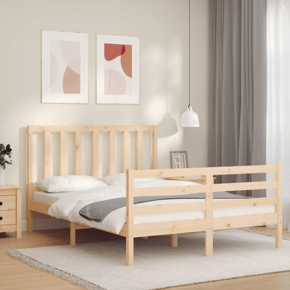 VidaXL tömör fenyőfa ágy matrac nélkül 140 x 200 cm