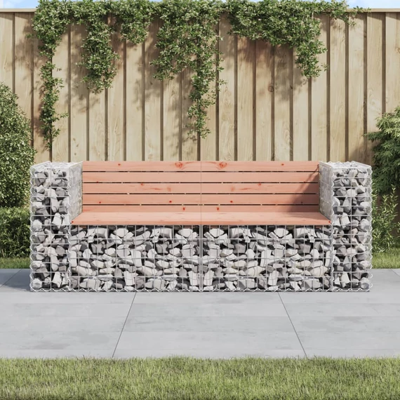 VidaXL tömör duglászfenyő gabion kerti pad 184x71x65,5 cm