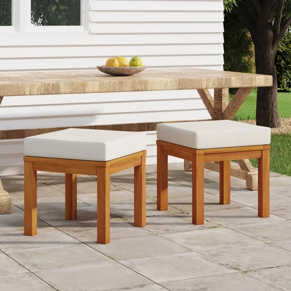 VidaXL 2 db tömör akácfa kerti ülőke párnákkal 40 x 40 x 42 cm