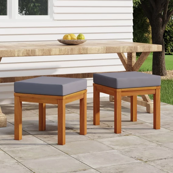 VidaXL 2 db tömör akácfa kerti ülőke párnákkal 40 x 40 x 42 cm