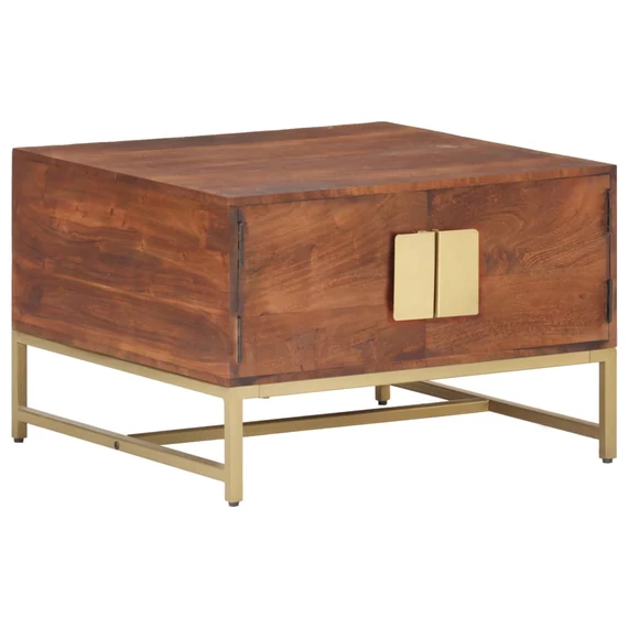 VidaXL mézbarna tömör akácfa dohányzóasztal 67 x 67 x 45 cm