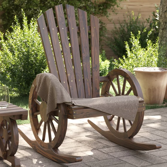 VidaXL 2 db tömör fenyőfa Adirondack hintaszék