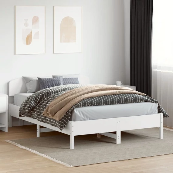 VidaXL fehér tömör fenyőfa ágy matrac nélkül 160 x 200 cm