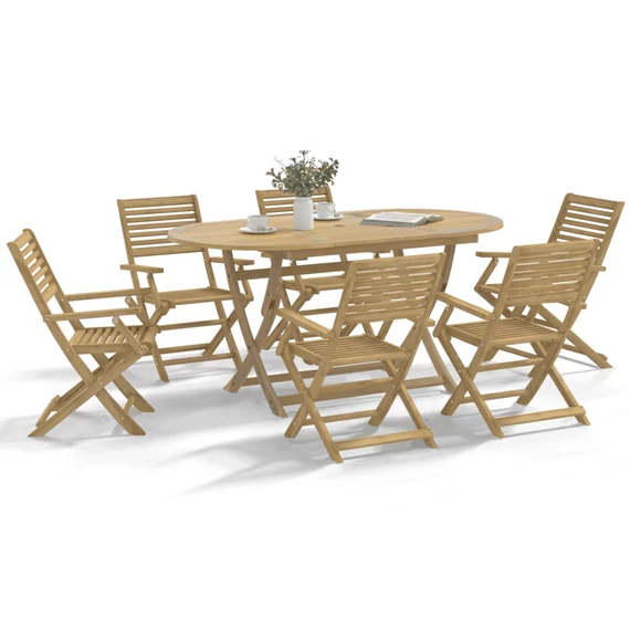 VidaXL 8 db összecsukható tömör akácfa kerti szék 54,5x61,5x86,5 cm