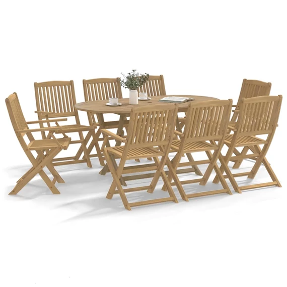 VidaXL 8 db összecsukható tömör akácfa kerti szék 54,5x58x90 cm