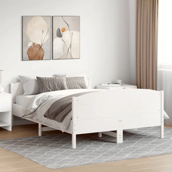 VidaXL fehér tömör fenyőfa ágy matrac nélkül 140 x 200 cm