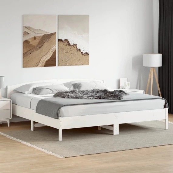 VidaXL fehér tömör fenyőfa ágy matrac nélkül 180 x 200 cm