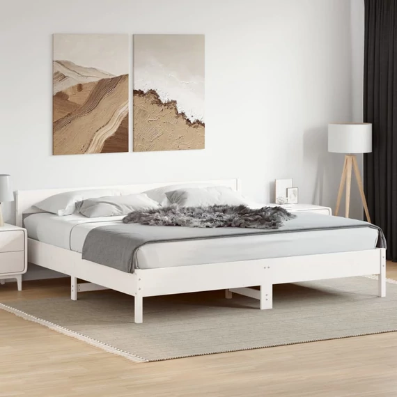 VidaXL fehér tömör fenyőfa ágy matrac nélkül 180 x 200 cm