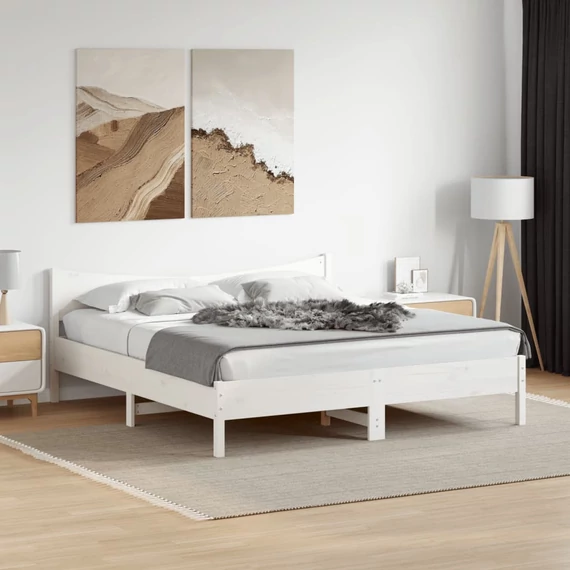 VidaXL fehér tömör fenyőfa ágy matrac nélkül 180 x 200 cm