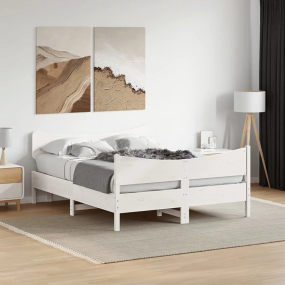 VidaXL fehér tömör fenyőfa ágy matrac nélkül 160 x 200 cm