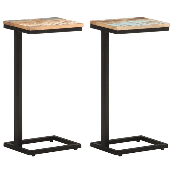 VidaXL 2 db tömör újrahasznosított fa kisasztal 31,5 x 24,5 x 64,5 cm