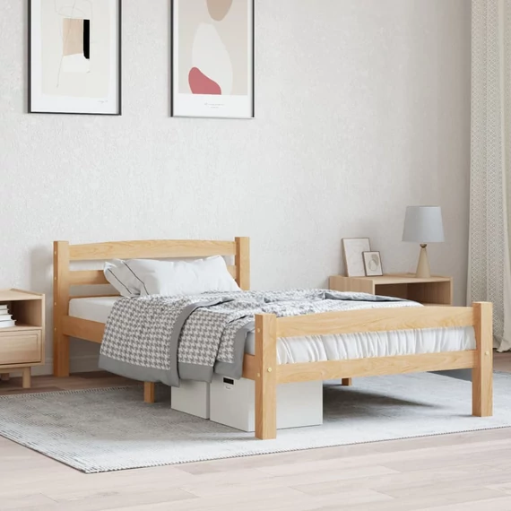 VidaXL tömör fenyőfa ágykeret 90 x 200 cm