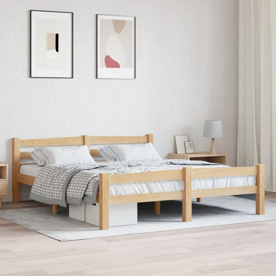 VidaXL tömör fenyőfa ágykeret 160 x 200 cm