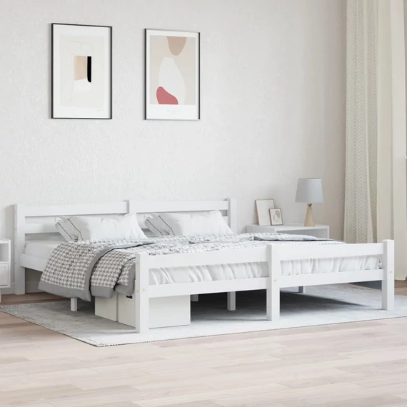 VidaXL fehér tömör fenyőfa ágykeret 180 x 200 cm