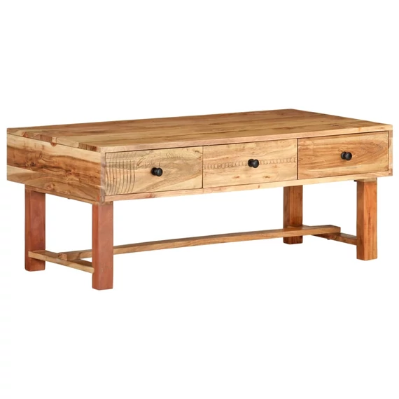VidaXL tömör akácfa dohányzóasztal 100 x 50 x 40 cm