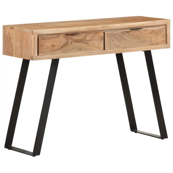 VidaXL természetes szélű tömör akácfa tálalóasztal 100 x 35 x 76 cm