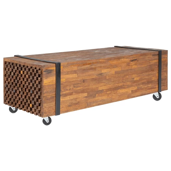 VidaXL tömör tíkfa dohányzóasztal 110 x 45 x 38 cm