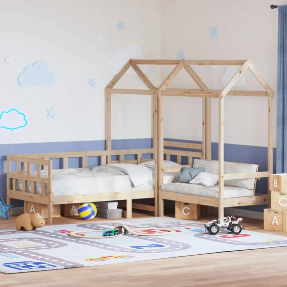VidaXL tömör fenyőfa kanapéágyszett tetővel 90 x 200 cm