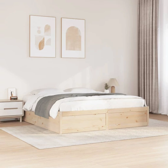 VidaXL tömör fenyőfa ágy matrac nélkül 180 x 200 cm
