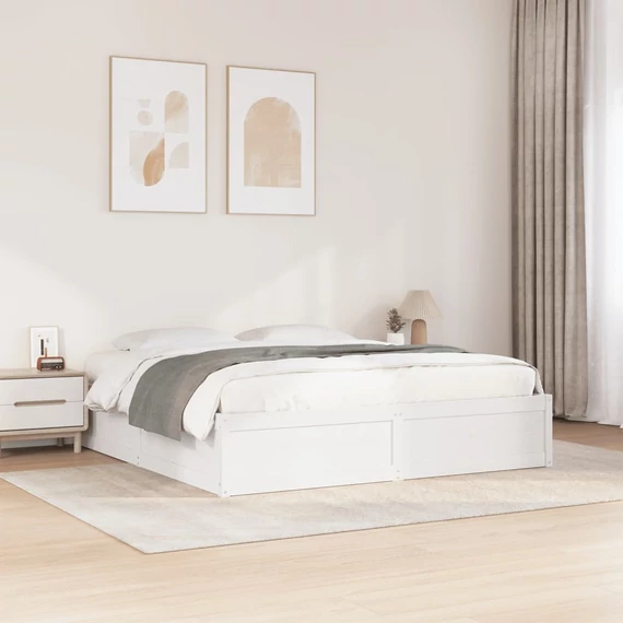 VidaXL fehér tömör fenyőfa ágy matrac nélkül 180 x 200 cm
