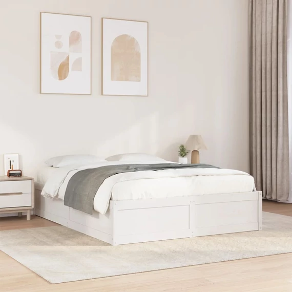 VidaXL fehér tömör fenyőfa ágy matrac nélkül 140 x 200 cm