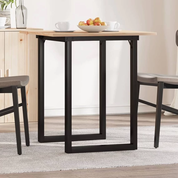 VidaXL tömör fenyőfa és öntöttvas étkezőasztal O-vázzal 70x70x75 cm