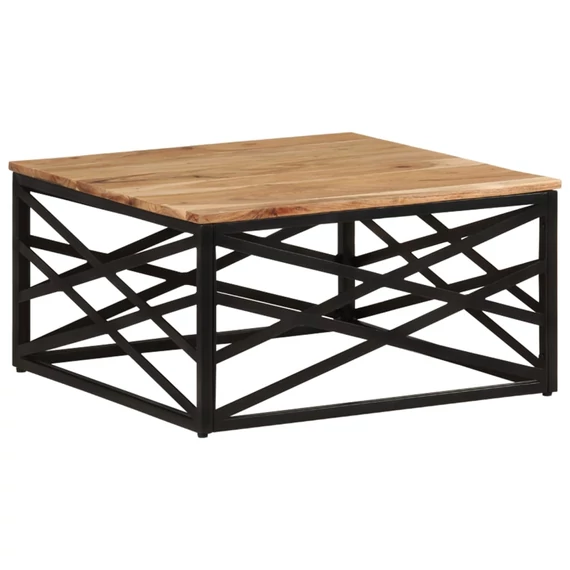 VidaXL tömör akácfa dohányzóasztal 68 x 68 x 35 cm