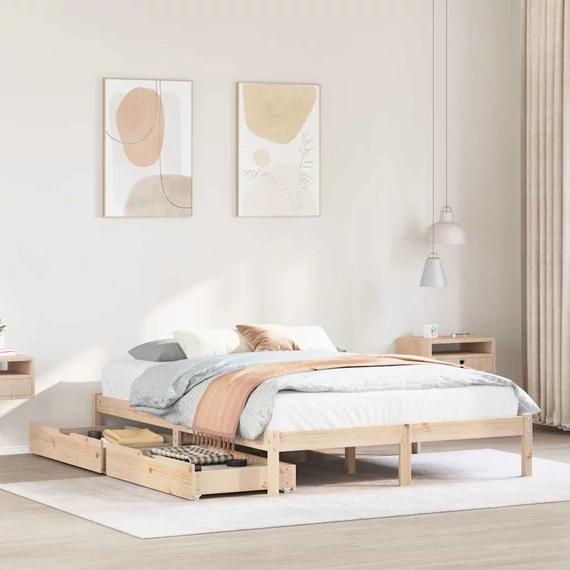 VidaXL tömör fenyőfa ágy matrac nélkül 160 x 200 cm