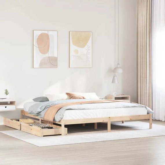 VidaXL tömör fenyőfa ágy matrac nélkül 180 x 200 cm