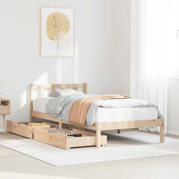 VidaXL tömör fenyőfa ágy matrac nélkül 90 x 200 cm