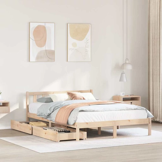 VidaXL tömör fenyőfa ágy matrac nélkül 160 x 200 cm