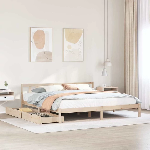 VidaXL tömör fenyőfa ágy matrac nélkül 180 x 200 cm