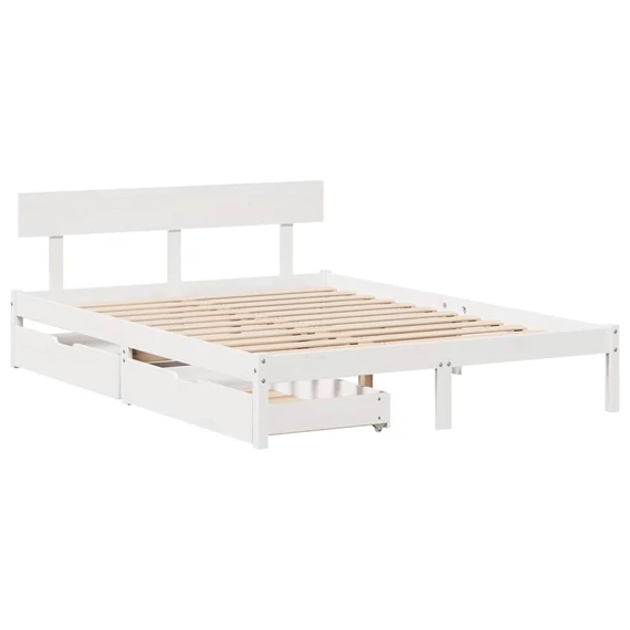 VidaXL fehér tömör fenyőfa ágy matrac nélkül 160 x 200 cm